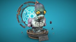 Oddworld: Abes Oddysee alien, abe, ps1, cartoon, bust, creature, oddowlrd