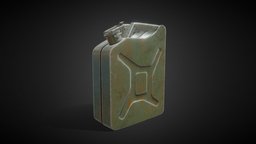 Jerry Can storage, gas, assets, gasoline, prop, diesel, fuel, metal, canister, substancepainter, substance, military, steel