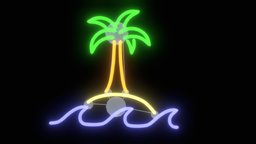 Neon Palm Tree Sign sign, neon, palmtree, neon_light, decoration, light, neon_sign, pizzaria