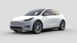 Tesla Model Y 2021 AR/VR, LowPoly 3D Model wheel, truck, transport, urban, automotive, vr, ar, auto, racing-car, motor-vehicle, unity3d, vehicle, lowpoly, gameasset, car, gameready, motor-car, city-props