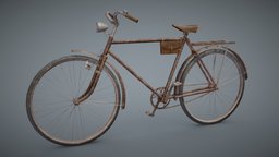 Vintage Bicycle Rusty with Attachments bike, bicycle, exterior, prop, vintage, retro, cycle, realtime, 80s, old, 60s, 70s, ue4, unrealengine4, lods, substancepainter, unity, unity3d, asset, game, blender3d, hdrp, unityhdrp, uniity5