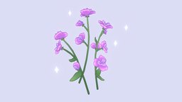 Stylised Sweet Pea cute, flower, purple, stylised, nature, outline, petal, pretty, minimalistic, pea, sweetpea