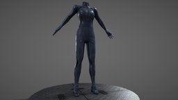 Female Futuristic Full Body Android Suit body, suit, armour, full, nano, girls, robotic, clothes, cyberpunk, dress, android, uniform, costume, womens, wear, pbr, low, poly, sci-fi, futuristic, female, fantasy, black, space, spaceship