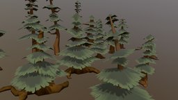Forest asset pack trees, forest, assets, rocks, pack, nature, low-poly-model, game, low, gameready