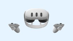 Meta Quest 3 (Oculus Quest) headset, pro, oculus, vr, hmd, controller, 2, facebook, virtual-reality, metaverse, game