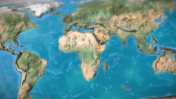 WORLD MAP EARTH 3D HEIGHT world, maps, globe, mapping, earth, historical, culture, ocean, sceince, worldwar, map, heights, height, heightmap, places, seas, 3d, blender, stylized, sea, history
