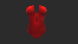 Female Strapless Body Suit body, suit, red, bedroom, , fashion, girls, clothes, show, womens, wear, pbr, low, poly, female, black, strapless