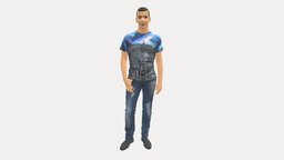 Man Sport Haircut Finger Inpocket 0801 style, people, clothes, miniatures, realistic, haircut, character, 3dprint, model, man, sport