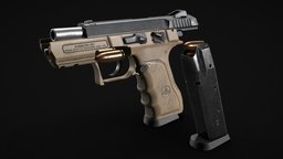 IWI Jericho 941 PSL (Retexture) millitary, pistol, game-ready, 3d-modeling, 3d-model, iwi, 941, jericho, psl, weapon, low-poly, pbr, gun