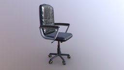 Office (home) black chair. chair-furniture, low-poly-blender, office_chair, substance-painter-2018, home-furniture, chair-blender, chair