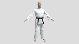 Karate Fighter body, cloth, fighter, pose, action, fight, young, exercise, attack, uniform, kick, martialarts, strength, judo, character, game, man, male, karatae, taekwando