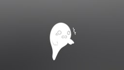 Scared Ghost. cute, white, grey, haunted, scared, ghosty, cute_character, frightened, 2021, spooked, ghost, halloween, spooky, scaredghost