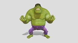 Toon Hulk cc-character, character, game, animation, animated, rigged