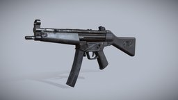 HK MP5 SMG prop, mp5, 9mm, bullet, firearm, machinegun, ammo, hk, submachinegun, digital3d, weapon, pbr, gameart, military, gameasset, smg, guns