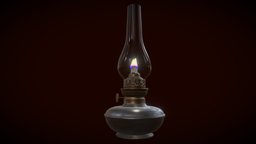 Victorian Kerosene Lamp victorian, 3dcoat, substancedesigner, oil-lamp, substancepainter, blender, victorian-era