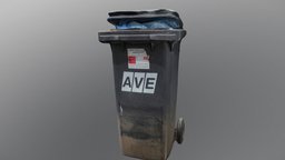 Trash bin black plastic waste garbage can 3d-scan, visualization, vintage, urban, visual, trash, can, sign, garbage, recycle, bin, old, czech, game-ready, authentic, game-asset, gameprops, architecture, low-poly, photogrammetry, asset, lowpoly, low, poly, gameasset, house, home, street, polygon, plastic, black, gameready, delighted, litterdustbin