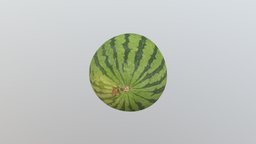 Watermelon 3D Model AR VR PBR food, fruit, plants, orange, tropical, gaming, apple, detail, exotic, party, banana, realistic, water, kitchen, watermelon, sliced