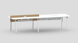 Herman Miller Desk Memo 5 office, scene, room, modern, storage, sofa, set, work, desk, generic, accessories, equipment, collection, business, furniture, table, vr, ergonomic, ar, seating, workstation, meeting, stationery, lexon, asset, game, 3d, chair, low, poly, home, interior