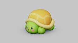 Cute Turtle turtle, toon, kids, kid, prop, vintage, mascot, shell, ocean, vr, tortue, water, beach, character, cartoon, game, blender, lowpoly, animal, monster, sea