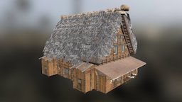 Shirakawago Village Set House 4 modern, castle, japan, exterior, deco, cultural, heritage, farm, old, traditional, package, agriculture, architecture, lowpoly, house, city, wood, interior, village, japanese