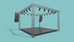 Concert Stage 12 music, cube, room, modern, square, theatre, tent, stand, half, 360, exterior, platform, event, truss, theater, big, stage, wedding, arch, display, party, band, festival, giant, round, large, beam, concert, architecture, construction, industrial, light