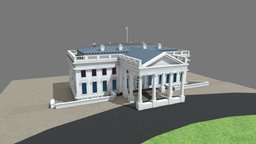 White House realistic, whitehouse, 3dmodel, highpoly