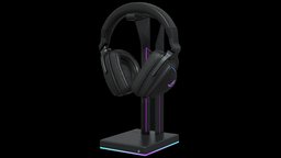Asus ROG Delta S headset, stand, gaming, asus, throne, headphones, audio, s, gamer, rog, delta, black