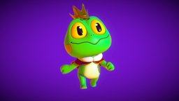 Frog King cute, chibi, frog, king, character, cartoon, animation, anime