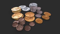 Old British Coins coin, empire, set, money, british, unreal, smart, century, india, colonial, aaa, queen, loot, kingdom, king, metal, props, old, commercial, united, copper, game-ready, carribean, 16th, game-asset, commonwealth, 16th-century, smartmaterial, substancepainter, substance, painter, asset, game, gold
