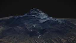 Iceland Black Mountains (World Machine) (4) terrain, winter, snow, ground, cliff, iceland, background, vista, stone, gameready, environment