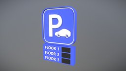 Parking Sign electronic, sign, max, parking, 3d