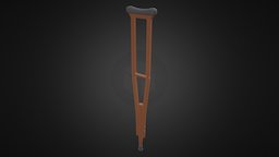 Wodden Crutch wooden, game-ready, crutch, low-poly, pbr