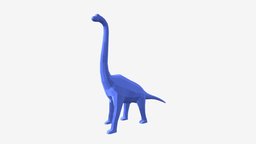 Dinosaur Brontosaurus (low poly) prop, historical, education, old, brontosaurus, low-poly, asset, lowpoly, prehistoric, dinosaur