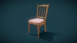 Low Poly Chair furniture, game-ready, illustration, close-up, render, low-poly, game, lowpoly, chair, home