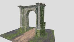 Gate of stone gate, substance, sketchup, architecture, blender
