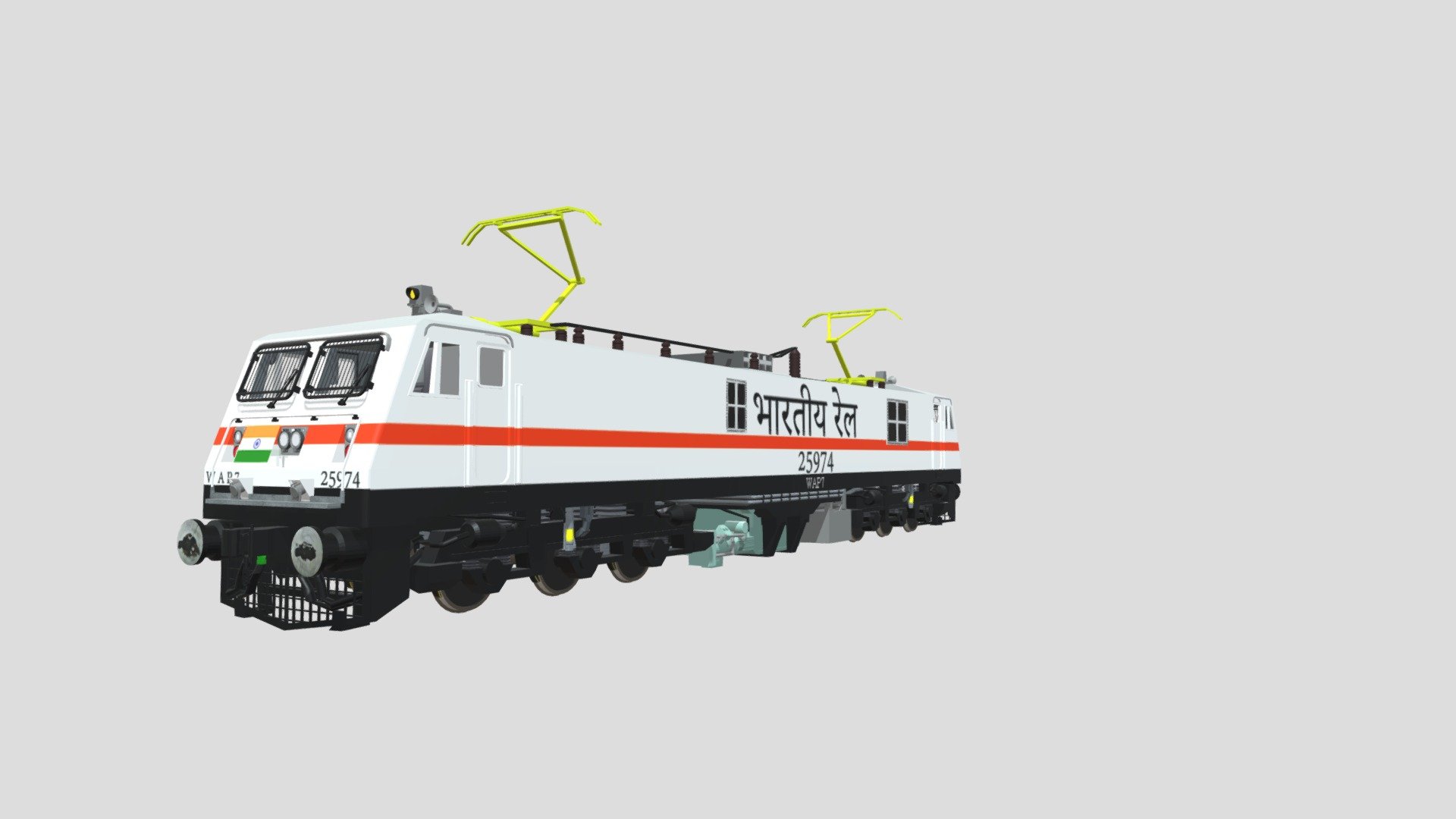 Indian Railways Passanger Engine WAP 7 3D model with HD texture.(Blender file)