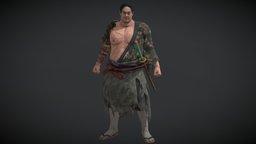 Samurai Character PBR Game Ready warrior, samurai, asian, ronin, japonese, character