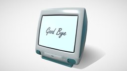 bondi blue iMac macintosh, imac, cute, apple, pc, vintage, retro, miniature, electronic, desktop, cluster, kawaii, crt, macbook, bondi, vrchat, substancepainter, substance, blender, lowpoly, crt-monitor