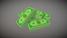 Money Cartoon money, pile, dollar, bill, game-ready, bills, game-asset, cartoon, asset, game, stylized, gameready, dollarbill