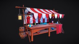 Christmas Market Stall winter, new, market, stall, festival, props, holidays, carnival, newyear, marketplace, potions, maya, fantasy, magic, light, holiday-decorations