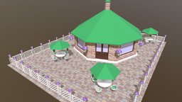 Coffee House modern, flower, coffee, prop, open, flowerpot, infrastructure, buisness, colored, coffeehouse, openspace, sketchup, architecture, blender, lowpoly, building, textured