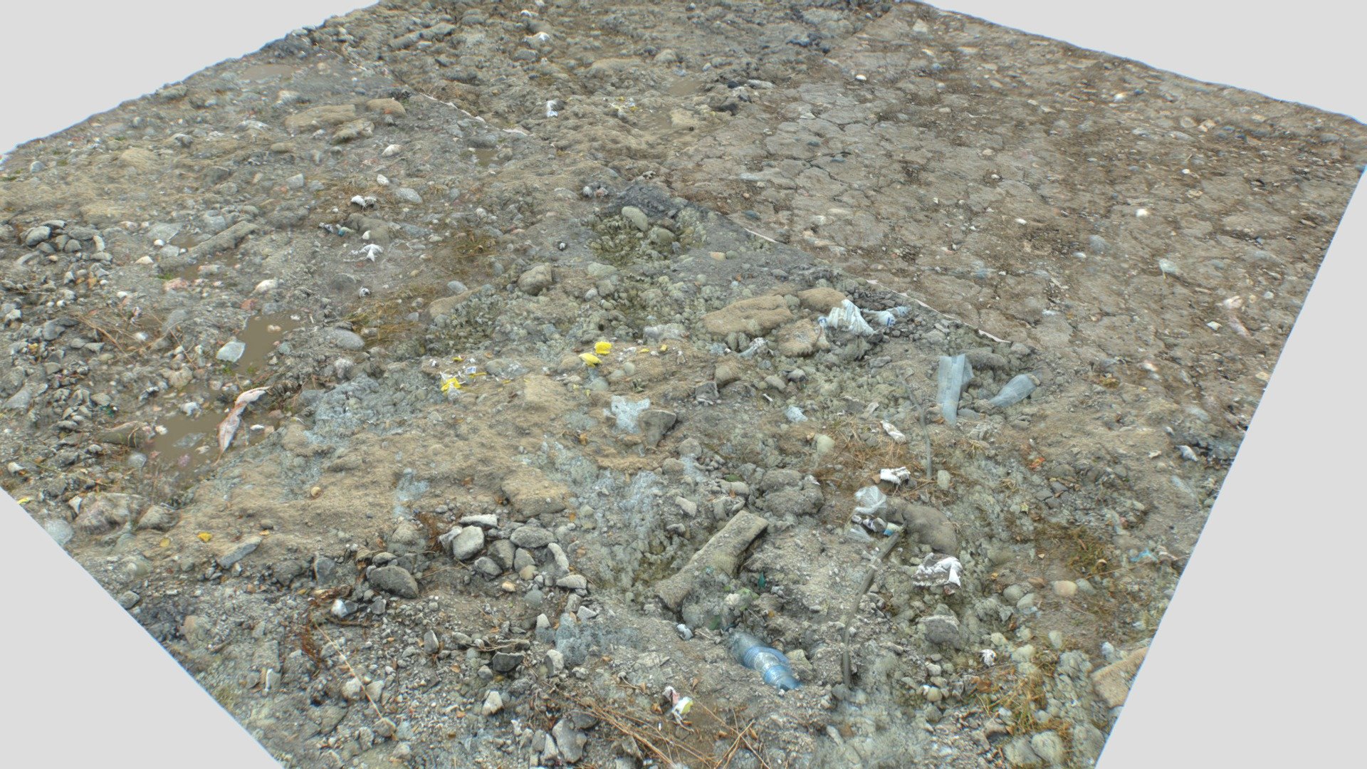 4 different seamless PBR textures.

4096x4096px size with Albedo, Normal, Displacement, Roughness, Metalness, AO. PNG seamless textures.

Textures consist in a mix of sand, soil, puddles, rocks and mud terrain textures.

All ready for tessellation shaders.

Suitable for forests, construction sites, mountain, wasteland, beaches, caves, mines, etc&hellip;