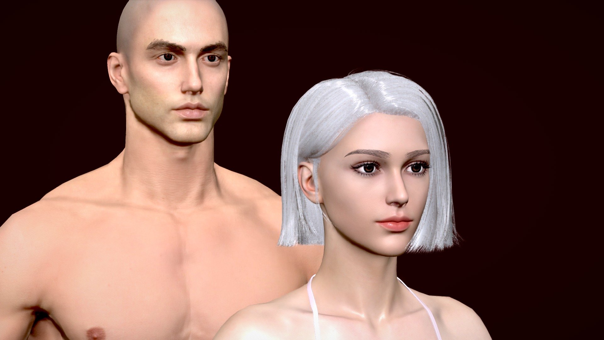Caucasian Realistic character man woman child Game Assets 3D model

Highpoly zbrush ztl format please visit : https://www.artstation.com/a/21590959

Model Includes: -maya(2019) -FBX exported from maya -dea files -obj files-Marmoset Toolbag 4 project with render setup -Textures in rar file.

Textures Includes:dIffuse specular gloss and Normal map PBR pipeline .

Head texture：4096*4096 contains：dIffuse specular gloss and Normal map PBR pipeline .

Body texture：4096*4096 contains：dIffuse specular gloss and Normal map PBR pipeline .

Eye textures:512*512 contains：dIffuse Normal map Height PBR pipeline .

Woman hair textures:2048*2048 contains：dIffuse Normal map PBR pipeline .

Brows textures:512*512 dIffuse and opcity map

Eyelash:512*512 dIffuse and opcity map

Hope you like my like,cheers~