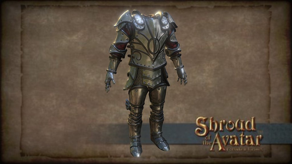 Hello all! My name's Fletcher. I'm a new character artist on the team. Here's one of the polished armor sets I just finished. This is the final model and textures that will be used in-game. I'm using Sketchfab web-based 3D viewer to preview my models and the team is considering using this method to display progress for various assets in the future. Having the ability to have an interactive viewer that allows you to pan and rotate a model in real time is a very helpful and immersive way to show our work.\n\nSketchfab's presentation renderer is different than our game renderer,  so assets may appear differently in game right now; but our goal is to match in game visuals as closely to this as possible.\n\nNOTE: Sketchfab's renderer is different than Unity's so assets may appear differently in game but our goal is to match in game visuals as closely to this as possible.