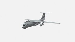 3d model military transport aircraft  IL-76 soviet, aerospace, transport, aviation, russian, aircraft, cargo, il-76, 3d, model, military, plane