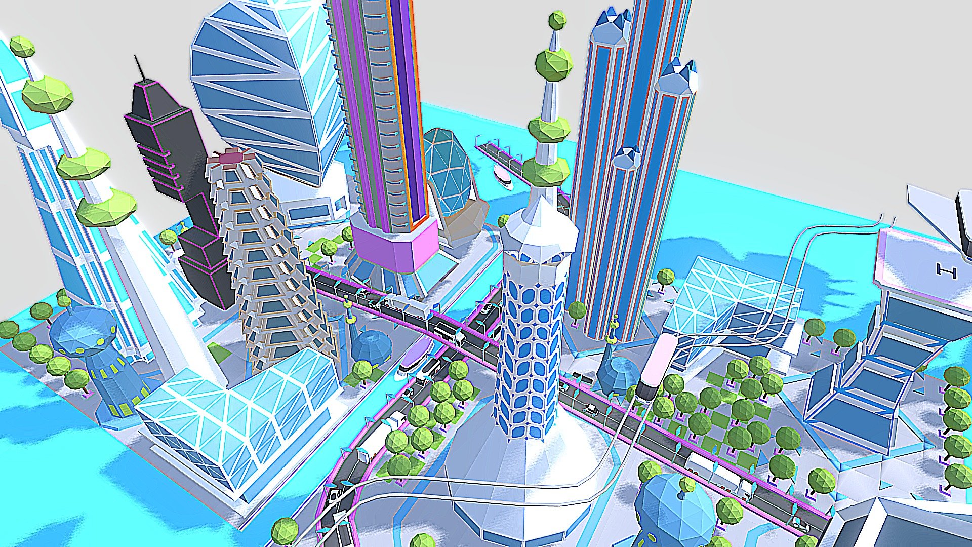 This package contains a simple and varied futuristic city design for buildings, cars, roads, etc. This package will be updated periodically, and the customer can suggest modifications to include new things. The file contains 3 formats Rendering and working on BLENDER 3.1 For any inquiries contact me