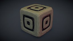 Cube World Stone Block 5 - PBR Series cube, world, toon, block, pbr, skull, stone, temple
