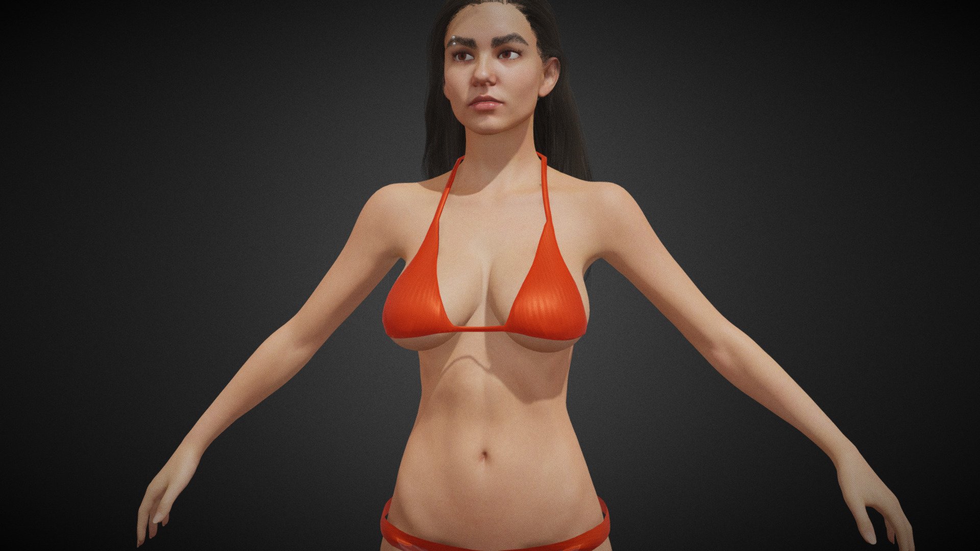 * PLEASE DOWNLOAD THE RAR INSIDE THE ADDITIONAL FILES!!!
Swimsuit  Female Girl 3D model. Basic animation loop.  Model in Blender file. Body Fully rigged, face basic rig. SSS subsurface scattering. mixamo bone names for animation. Blend file format. (you can export to any format from blender).  Bikini Girl #29