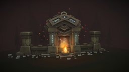 Shrine of travelling scene, gaming, 3dcoat, environmental, cartoonnetwork, game_art, blender, fantasy, obsidius