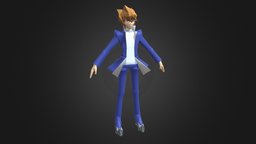 Joey Wheeler-DULI boy, wheeler, yugioh, joey, character, game, lowpoly, student, anime